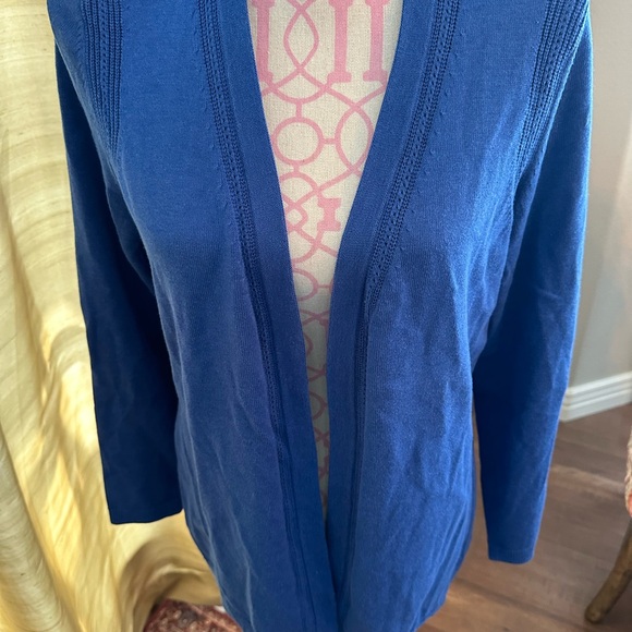 Talbots size medium royal blue cardigan and like new condition - Picture 2 of 5